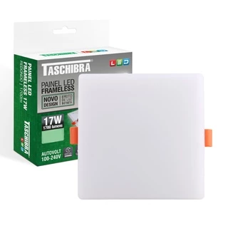 Painel de Led Frameless Quadrado Embutir/Sobrepor 17W Bivolt Taschibra
