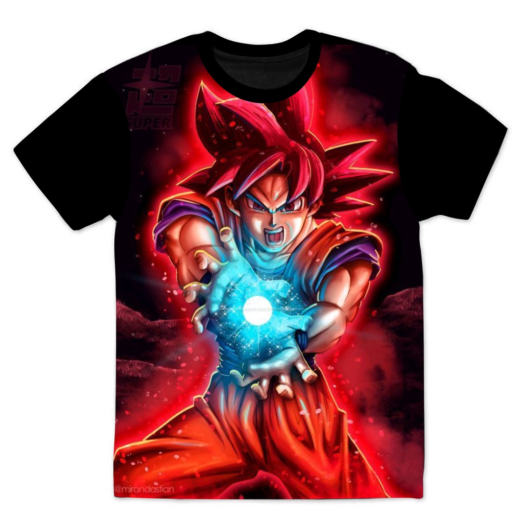 Camiseta Babylook Colorida Goku Super Saiyajin Deus