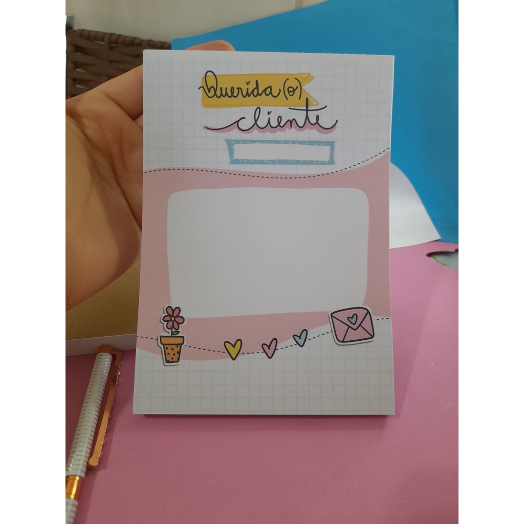 folheto rosa cartinha pra cliente 50 e 100 folhas 10x14 mimo brinde ...