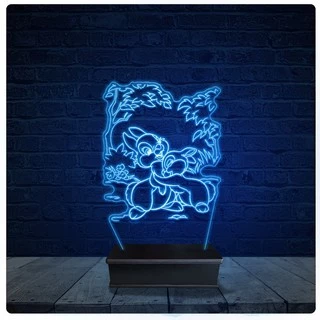 Luminária Led Acrilico Abajur - Coelhos Felizes