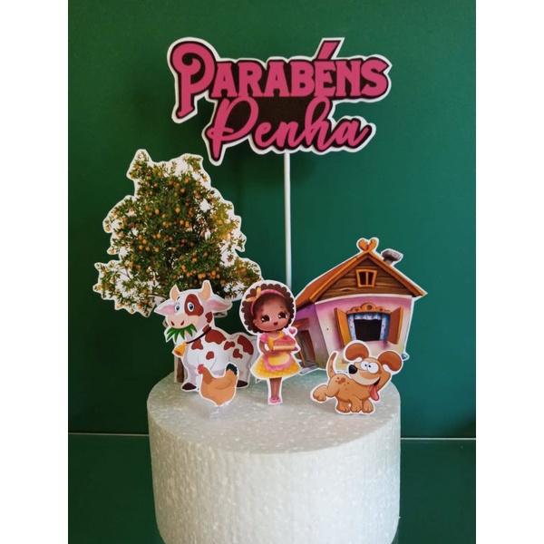 Topo de bolo fazenda, roça adulto feminino