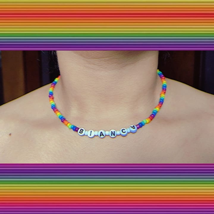colar arco-íris com nome alternativo aesthetic rainbow | Shopee Brasil