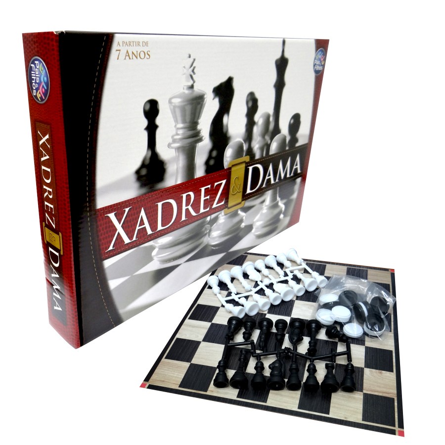 Jogo de Xadrez e Dama 2 em 1