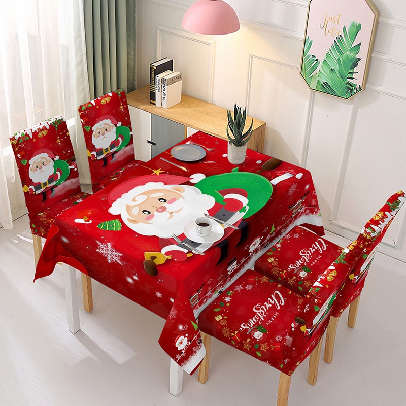 Toalha de mesa xadrez de Natal Amosfun com 2 peças, retangular, branca,  preta e vermelha, toalha de mesa de Natal, Natal, Natal, Natal, cozinha,  jantar