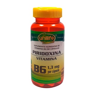 Vitamina B6 Piridoxina Unilife 60 Cápsulas De 500mg