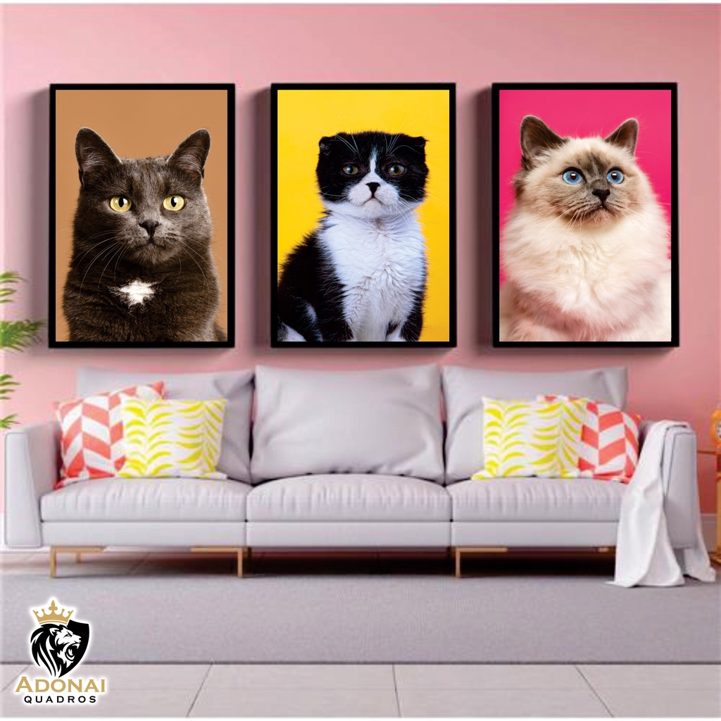 Quadro De Parede Pets Fofinhos Kit Com 3 – Arte Fine