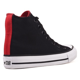 All Star Cano Alto Preto e Vermelho CK10590001