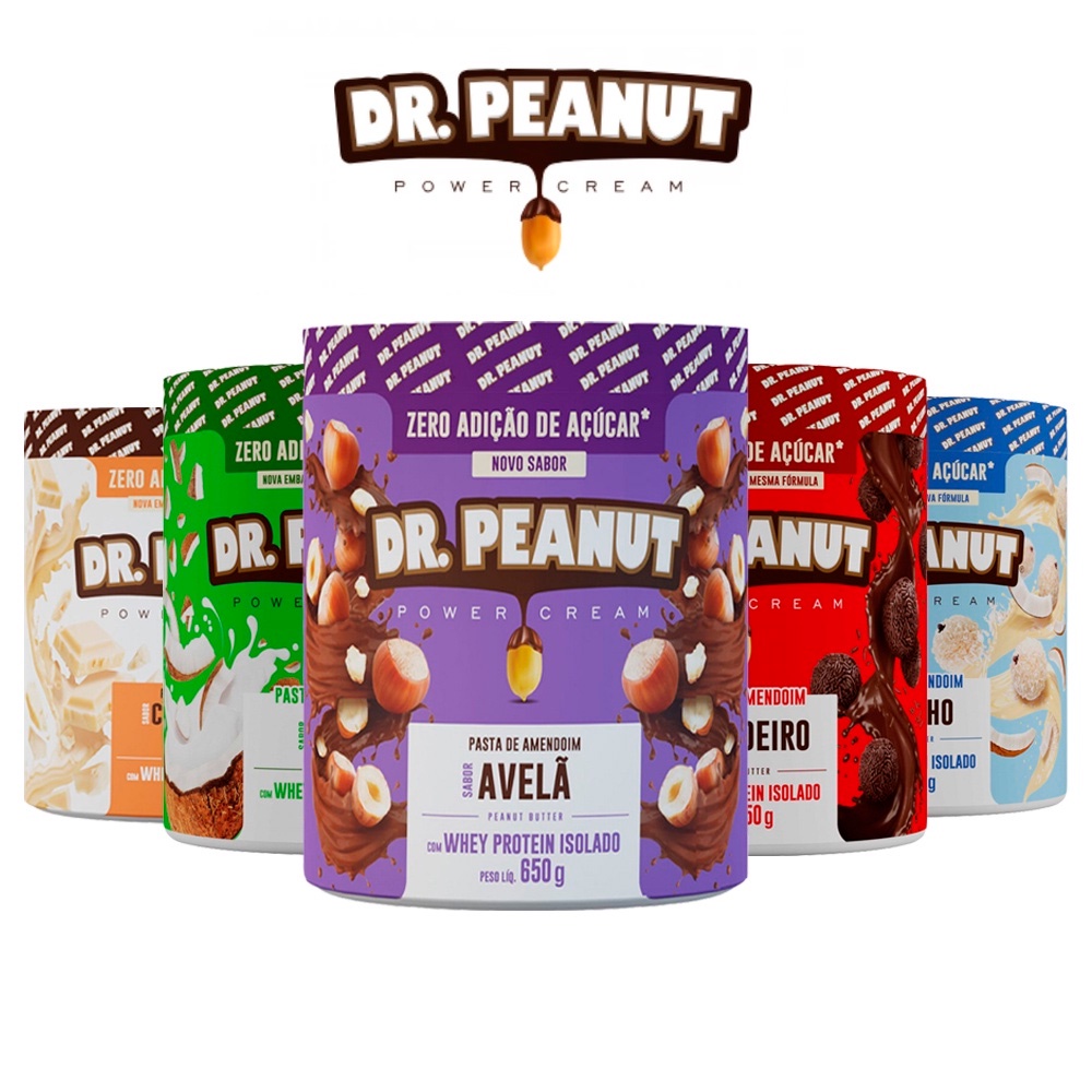 Pasta Dr Peanut com Whey Protein 650g - Escolha seu sabor - Natugrão, Produtos Naturais