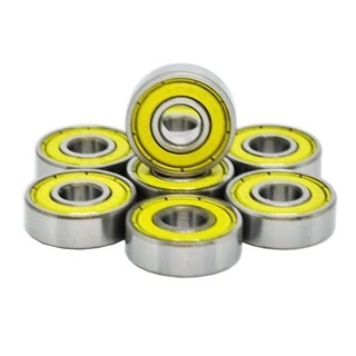 8 Rolamentos Abec 13 Amarelo Blindado Skateboard Skate Longboard Jogo Rolamento Abec13 Abec-13 8x22x7