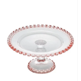 Prato Centro De Mesa C/Pé Coração Cristal Lyor