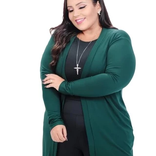 Cardigan Feminino Alongado Manga Longa Plus Size em Promoção na Shopee Cardigan Feminino Alongado Manga Longa Plus Size