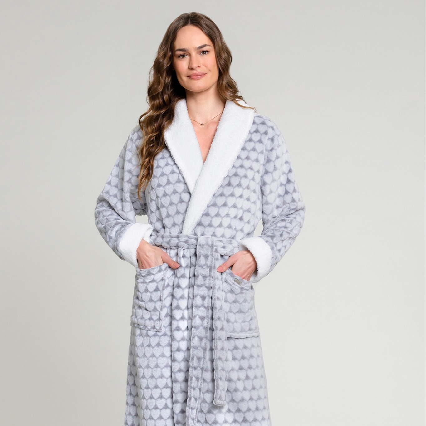 Pijama de flanela gola bordado inglês, €0.00