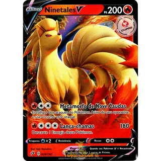 Carta Pokemon Ninetales V Português Card Original Copag