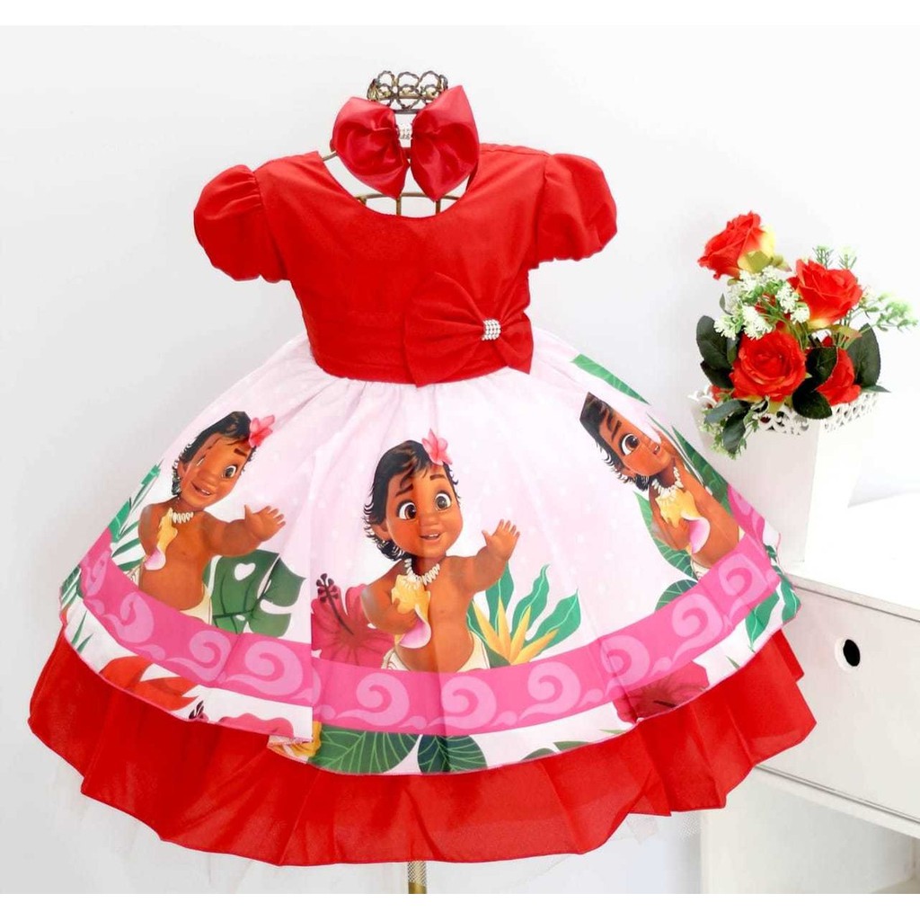 Roupinhas femininas para crianças e bebês, vestidos de renda infantis,  fantasia, moana, roupa de princesa da