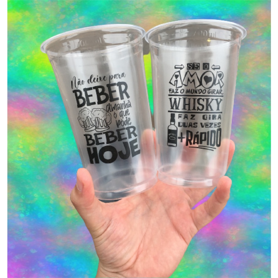 Copo descartável 80 unidades personalizado 700 ml | Shopee Brasil