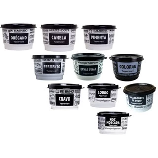 Tupperware® Potinho Tempero Preto e Branco 140ml
