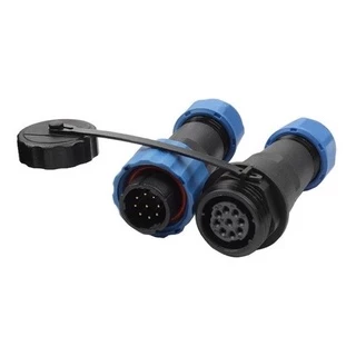 Conector 9 Pinos Macho + Fêmea Ip68 A Prova D´água