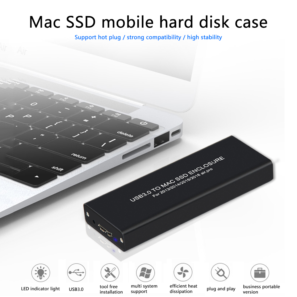 Gabinete Externo SSD De Liga De Alumínio USB 3.0 Para MacBook Air Pro ...