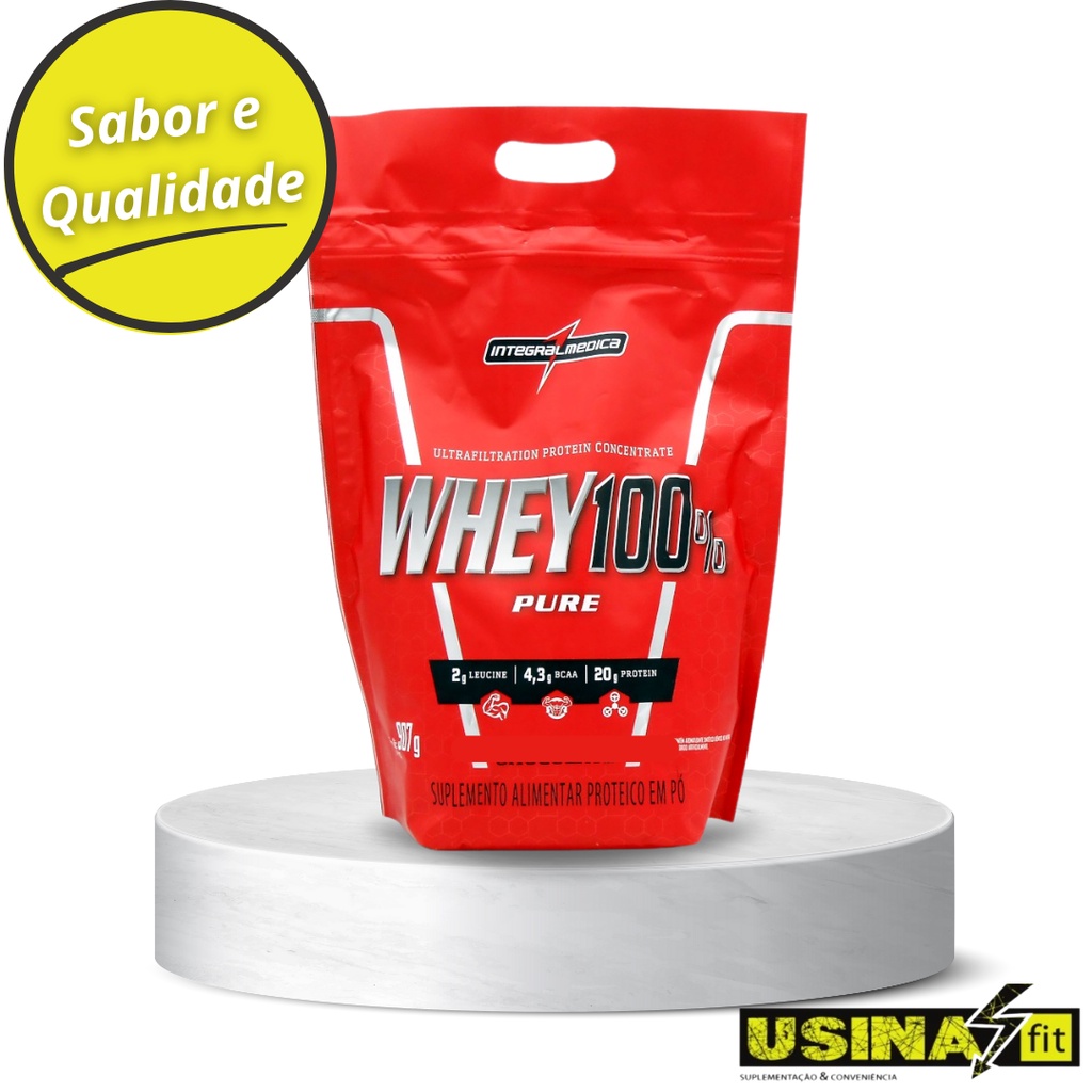 Whey Protein 100 Pure Refil Suplemento Integralmedica 907g Shopee Brasil