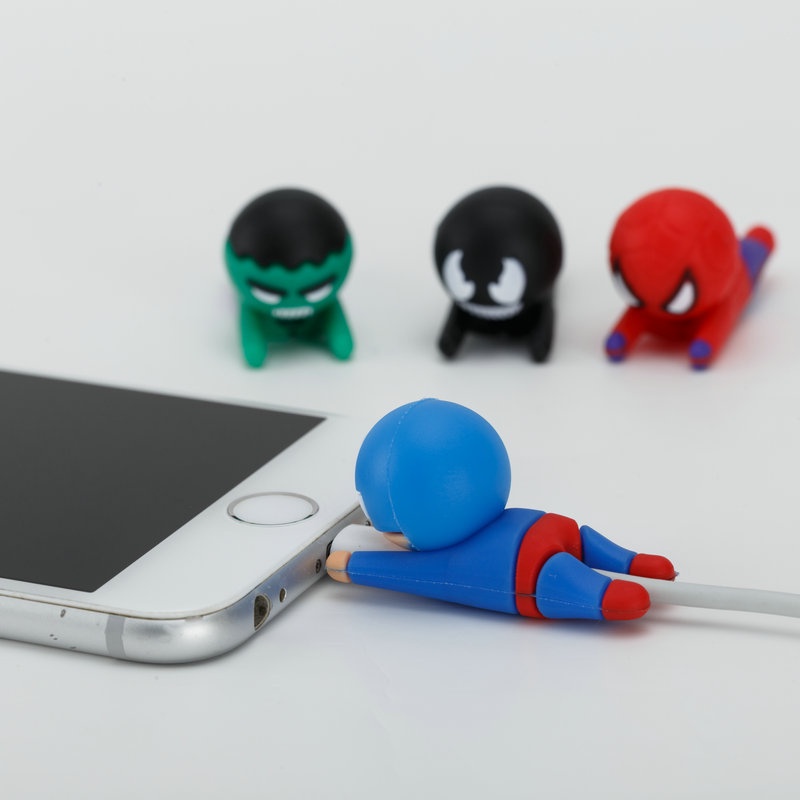 Protetor de cabo USB Heróis Marvel Hulk Cap America Batman