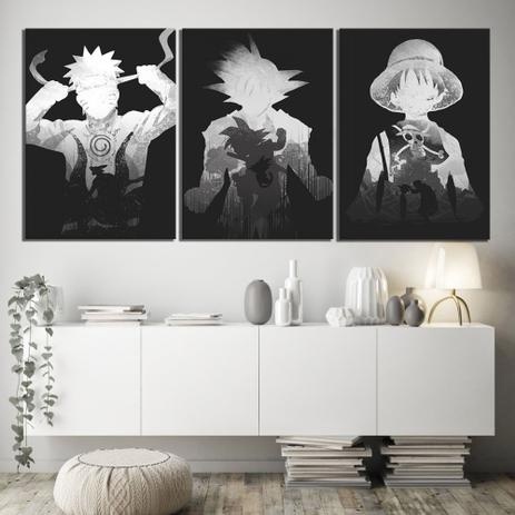 Quadros Decorativos Naruto Desenho Anime Kit 3 Peças