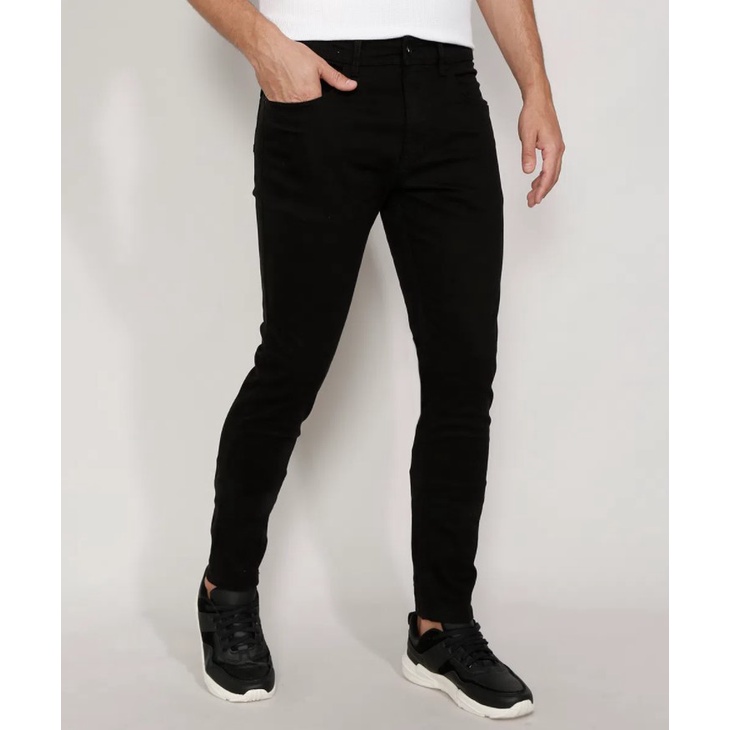 Calça jeans store preta masculina slim