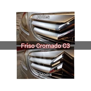 Aplique Friso detalhe Cromado Grade Citroen C3
