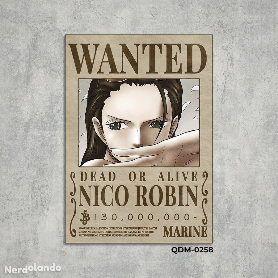 Nico Robin - One Piece (Cartaz de Procurado - Wanted) 258 - Quadro MDF |  Shopee Brasil