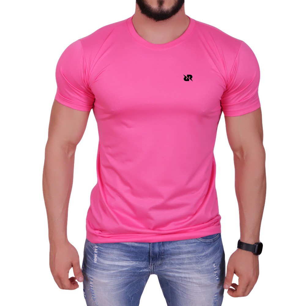 Camiseta Masculina Longline Rosa mais 10 Cores | Shopee Brasil