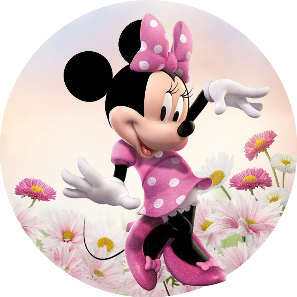Painel Redondo Tecido Sublimado Minnie Rosa 1,50 | Shopee Brasil