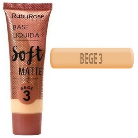 Base Líquida soft matte Bege 3 Ruby Rose