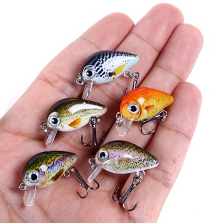 Kit 5 Mini Crankbait Top Água Isca Artificial Iscas De Pesca 3cm 1.5g