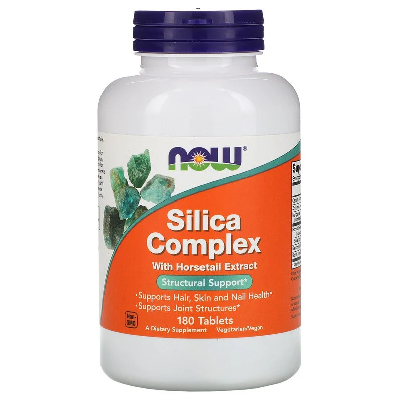 Complexo de Silica silicio orgânico Now Foods 180 Tablets Importado