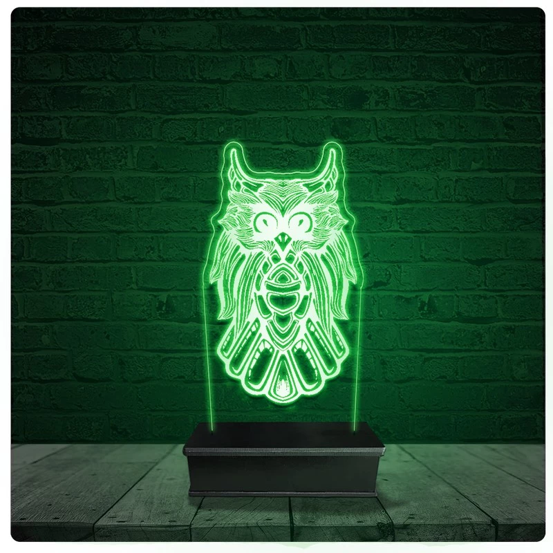 Luminária Abajur Acrílico Led - Coruja 16