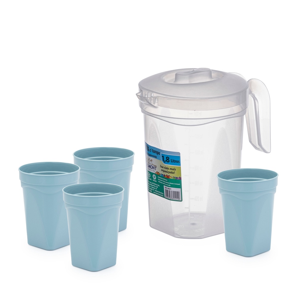 Jarra Para Jugo Agua Vallarta 1,8 Lts Vidrio Color Transparente