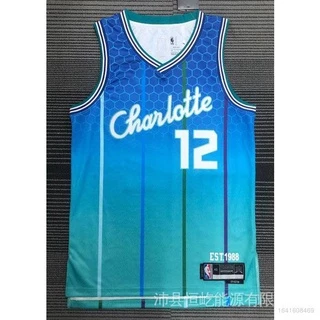 2022 Nba Jersey Charlotte Hornets No . 12 oubra JR Camisa Clássica Solta Colete Esportivo Edição Comemorativa Plus size 