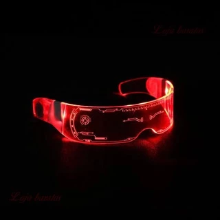 Jae Óculos luminosos coloridos Neon com Fio El com claro led / Viseira Para Festa