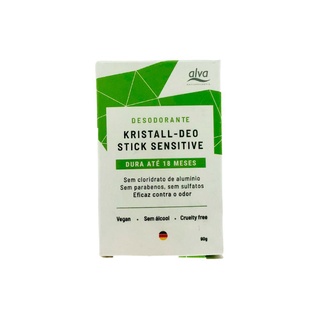 Refil Desodorante Cristal Alva Natural Kristall-deo Stick Sensitive sem perfume 90g