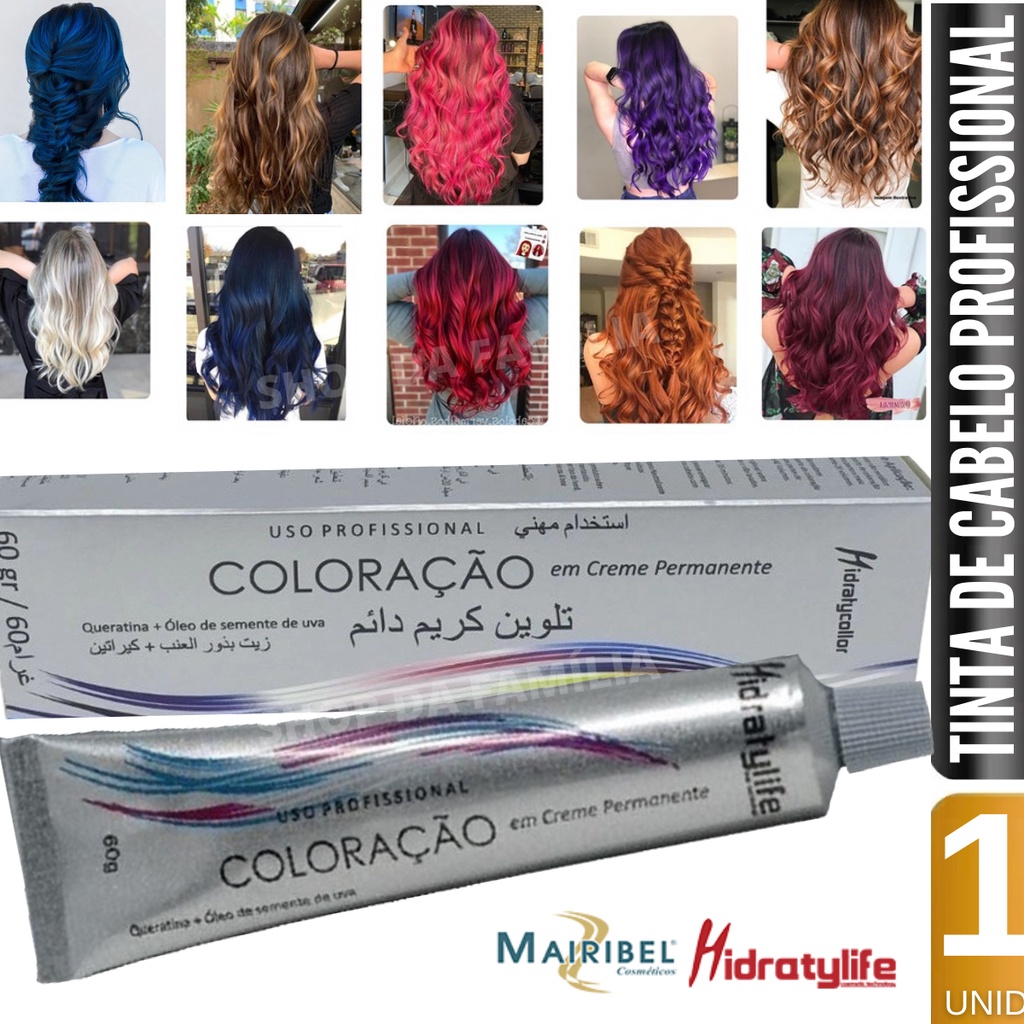 Tinta de Cabelo Profissional em Todas as Cores Colorações de Cabelo ...