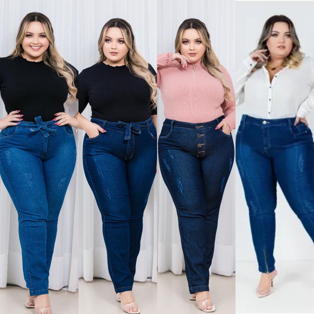 CALÇA PLUS SIZE JEANS AMARRAÇÃO - MALINHA PLUS SIZE