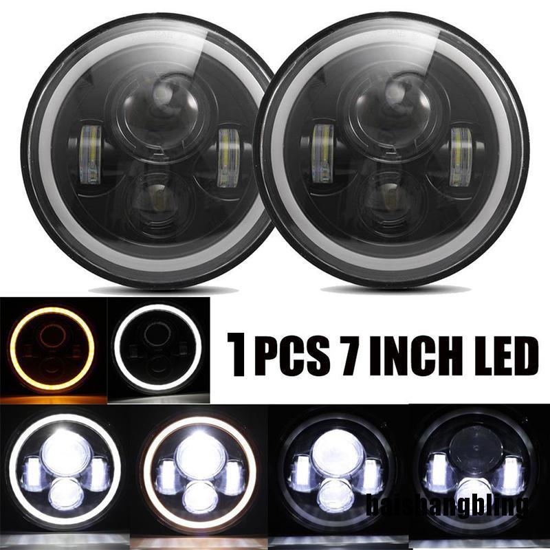 Bling 1X 7 Polegadas Redondo 75W Faróis LED Hi/Lo Para Motocicleta 97-18 JK TJ LJ Wrangle