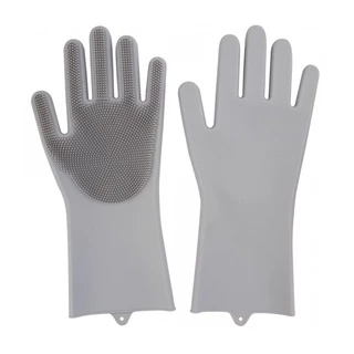 1 uni-Luvas De Silicone Para Esfregar Louças Max Clean Clink 29,5x5,5cm