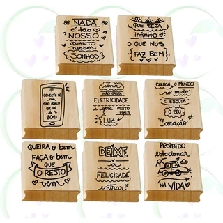 Carimbos Com Frases Motivacionais 4x4cm (para Embalagens Diversas)