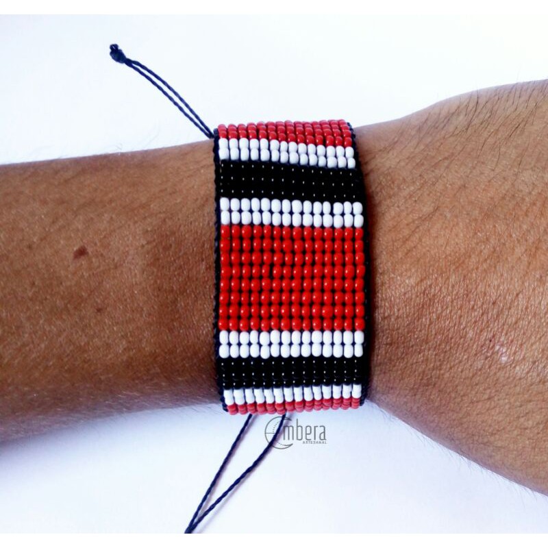 Pulseira de miçanga-grafismo indígena