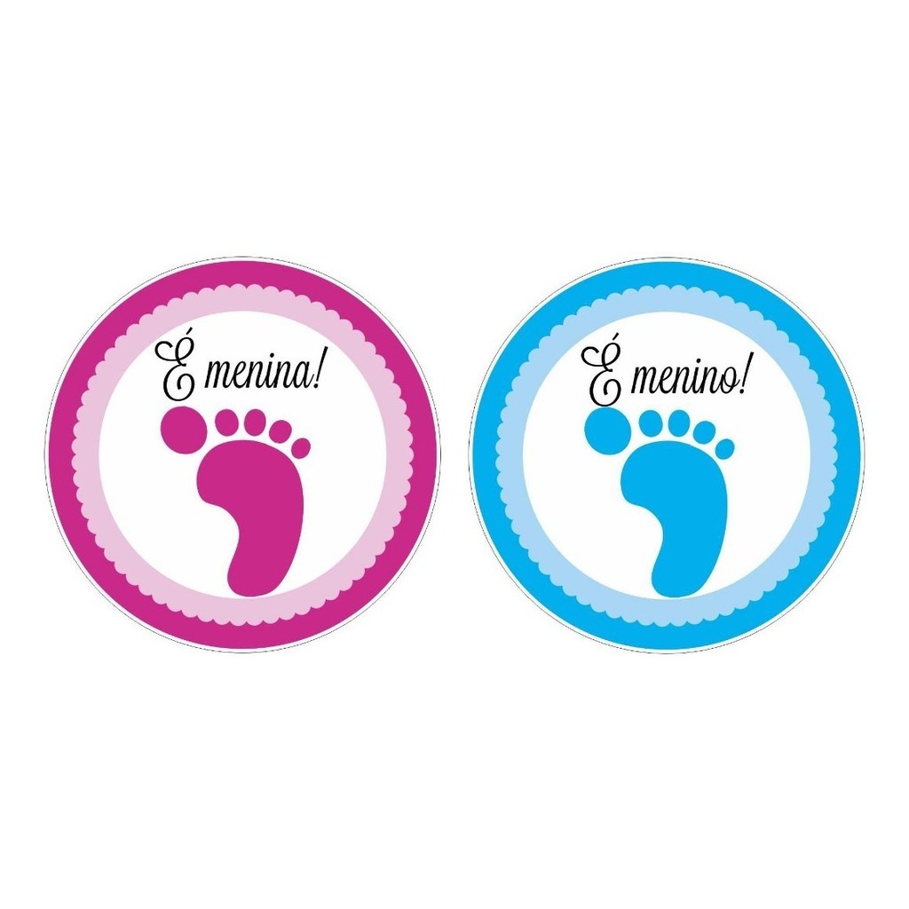 Adesivo Para Chá Revelação Menino Ou Menina 5x5 Cm 50 Un. PROMOÇÃO