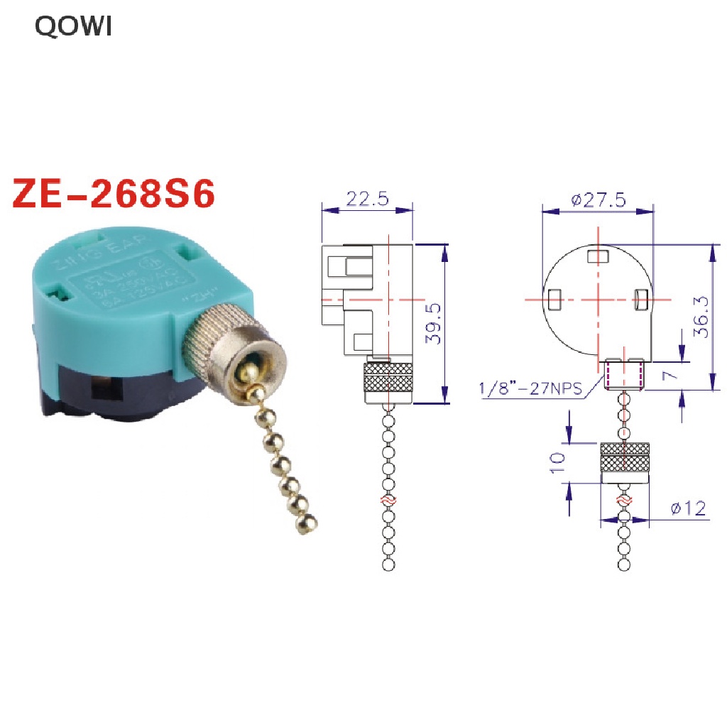 Interrupteur De Ventilateur De Plafond 3 Vitesses 4 Fils - ZE-268S6 | Uadme | Remplacement Facile