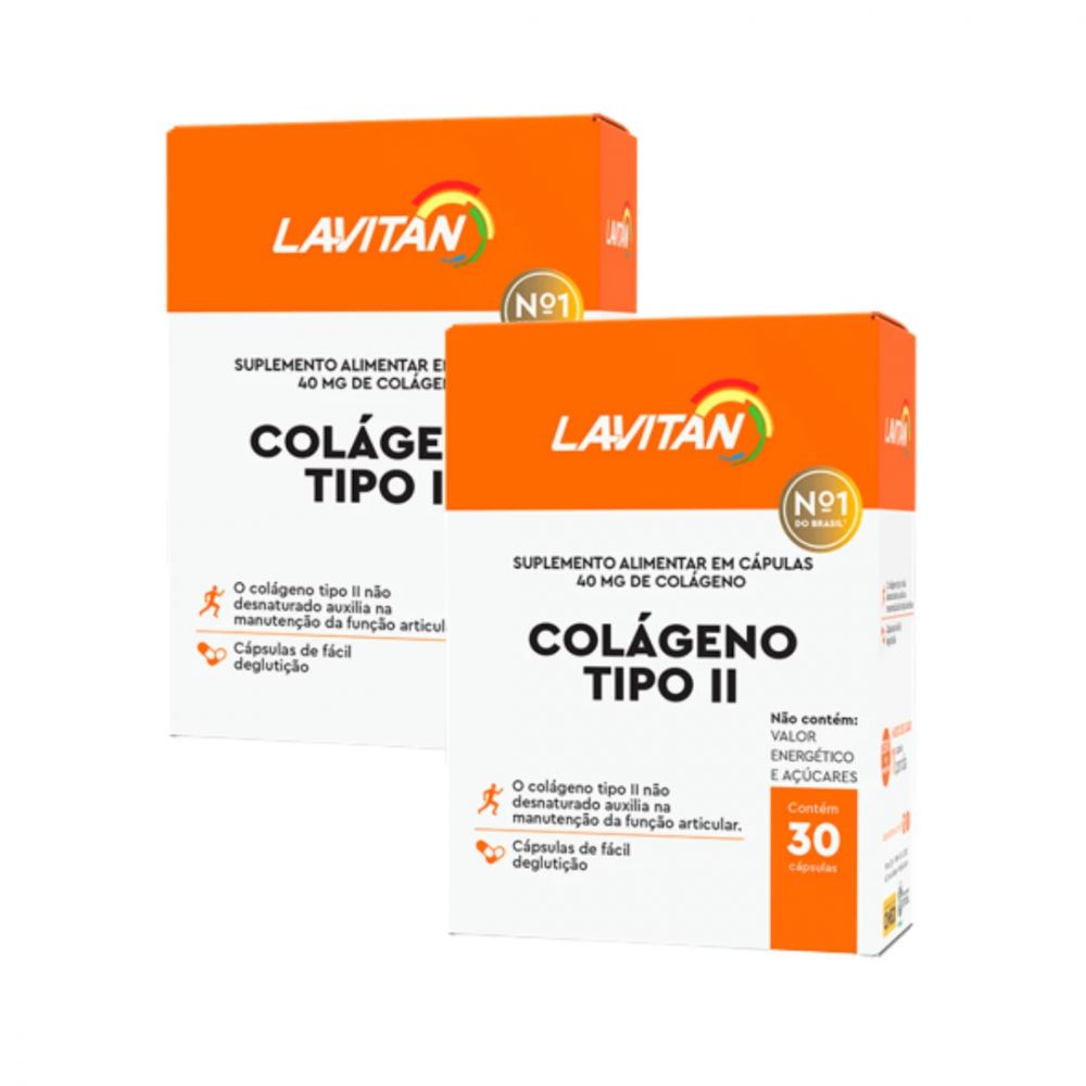 Kit C/2 Original Cimed - Lavitan Colágeno Tipo 2 40mg C/30 Cáps