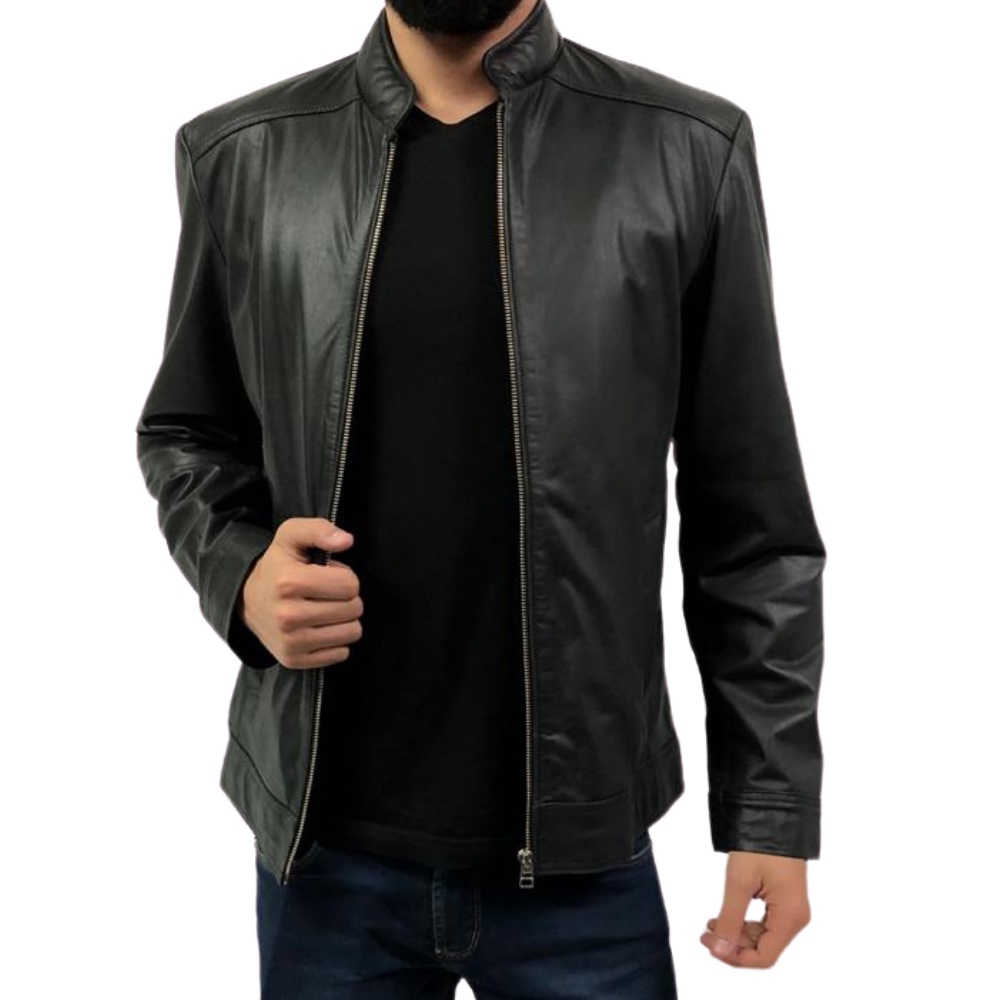 Jaqueta Country Masculina em Couro Exclusivo Badana Kraky Preto|  JQ-MA-BD-0001