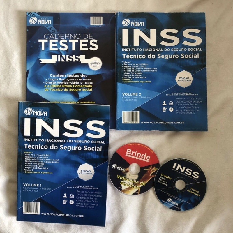 Apostilas preparatórias para concurso do INSS | Shopee Brasil