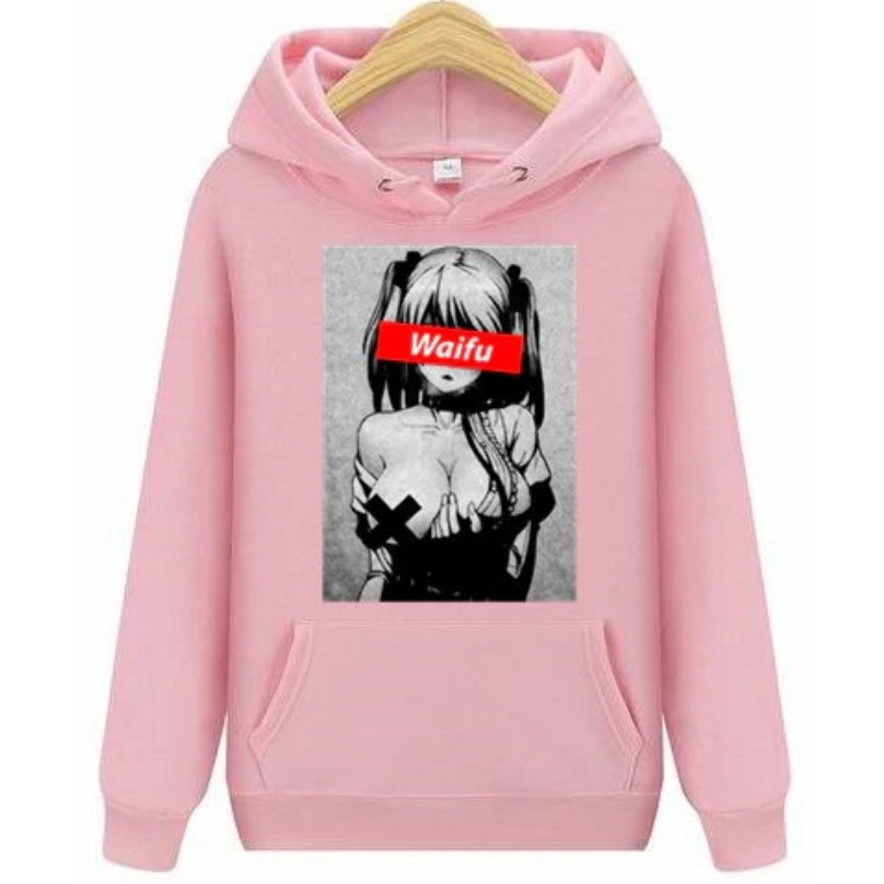 Blusa Moletom Canguru Waifu Hentai Cute Anime Otaku Unissex